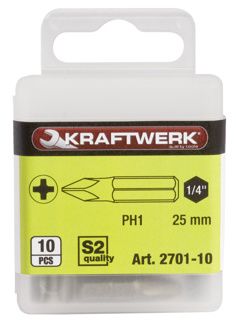 KRAFTWERK BIT PHILLIPS 1/4" PH2, 10PCS
